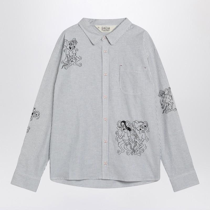 Brain Dead Brain Dead Striped Shirt With Mouse Embroidery