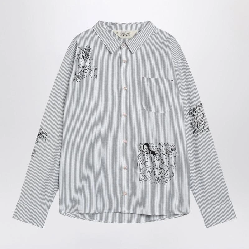 Brain Dead Brain Dead Striped Shirt With Mouse Embroidery 1