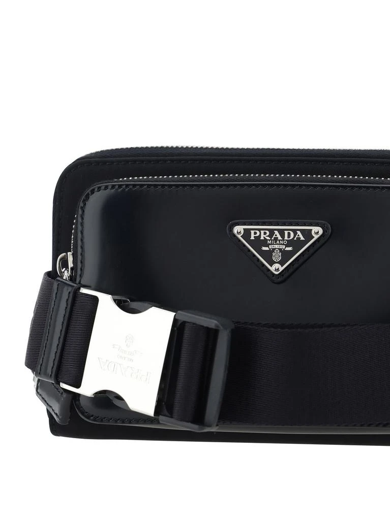 Prada Prada Enamel Triangle Logo Shoulder Bag 4