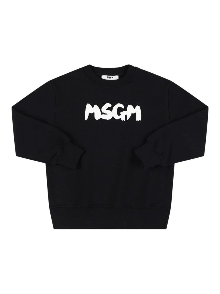 MSGM Printed Cotton Crewneck Sweatshirt 1