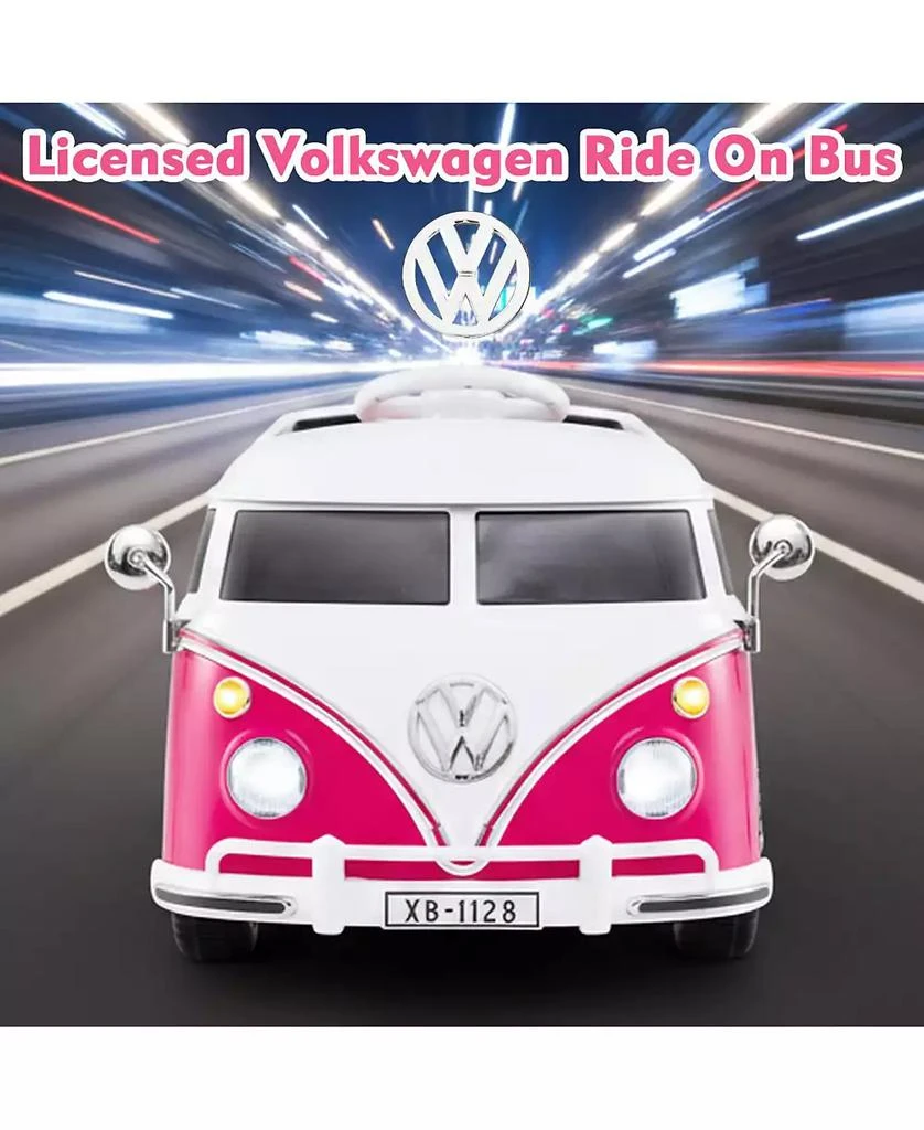 Mecale 12V Ride On Car Licensed Volkswagen Ride-on Bus with Cup Holder and LED Headlights for 3+ Years 3