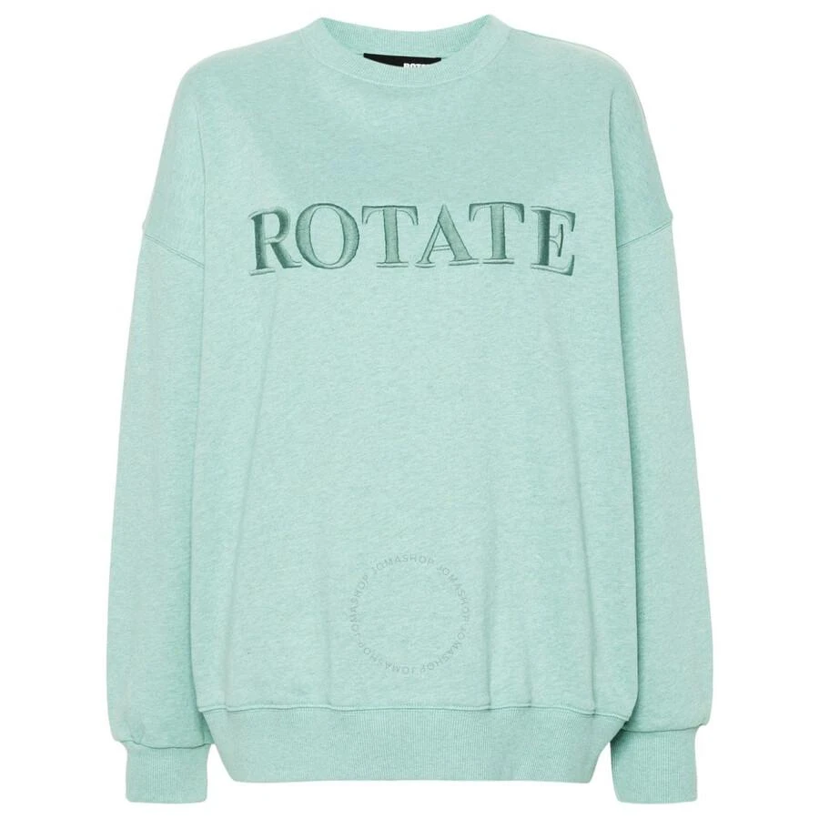 ROTATE Birger Christensen Ladies Granite Green Logo-Embroidered Sweatshirt 1