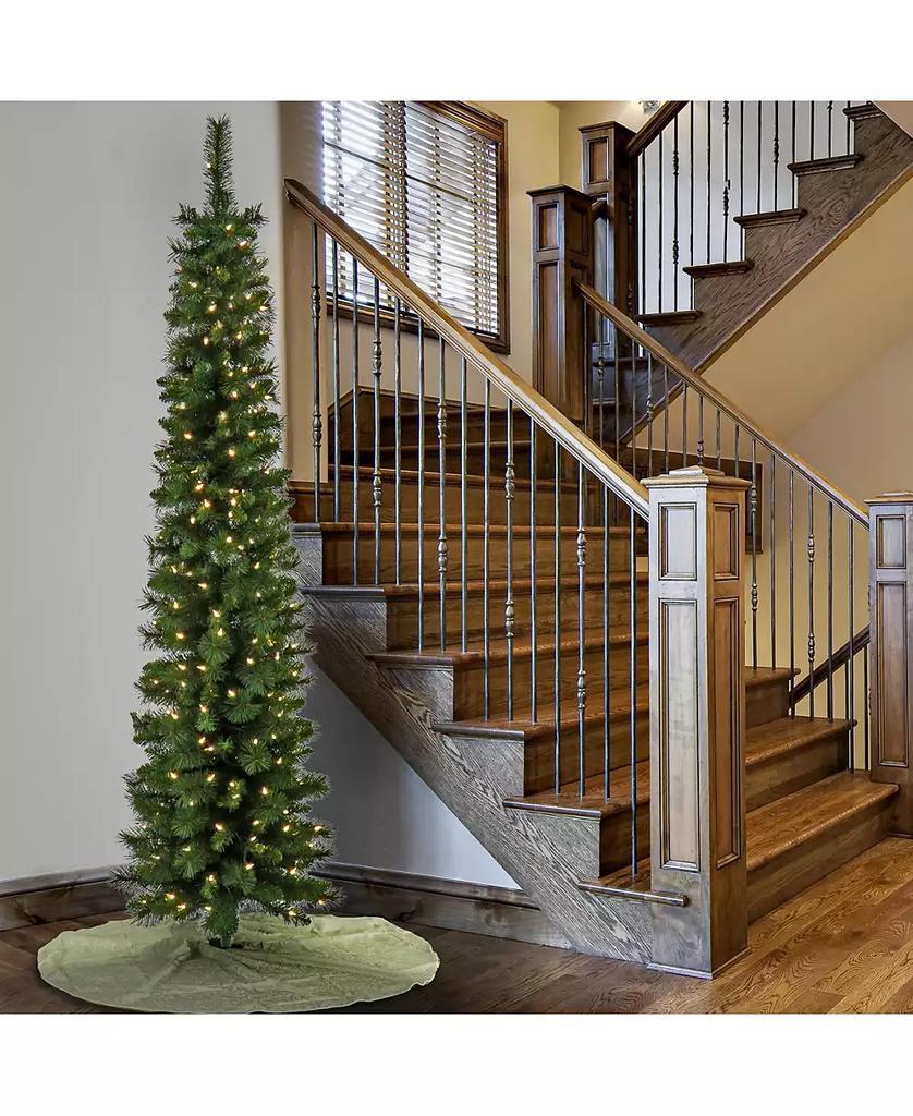 National Tree Company 6' Pre-Lit Nooksack Fir Pencil Slim Tree with LED Lights