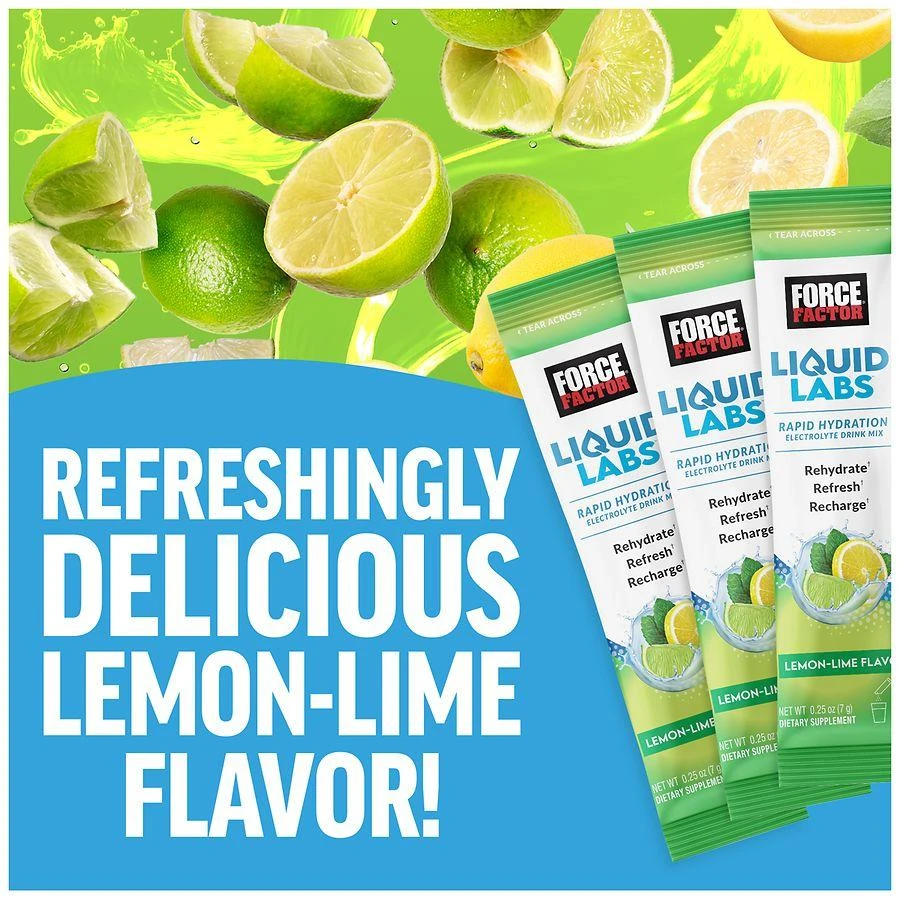 Force Factor Liquid Labs Rapid Hydration Electolyte Drink Mix Lemon Lime 7