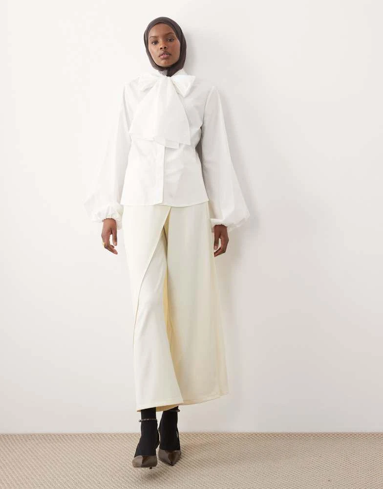 Iyal IYAL trouser with wrap skirt detail in cream