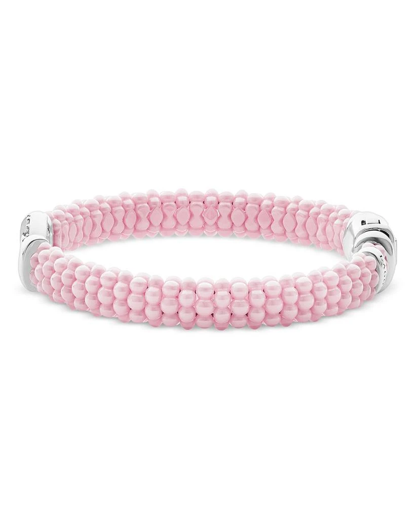 LAGOS Sterling Silver Pink Caviar Diamond Circle Ceramic Bead Bracelet 3