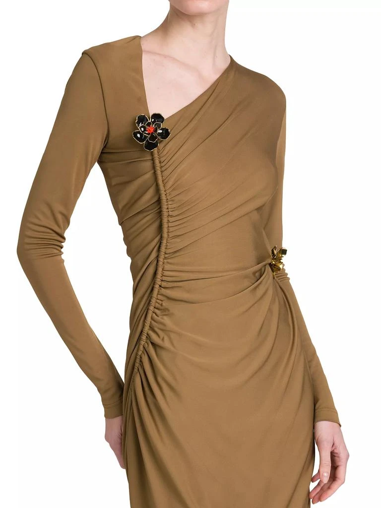 Bottega Veneta Asymmetric Brooch-Embellished Midi-Dress 6