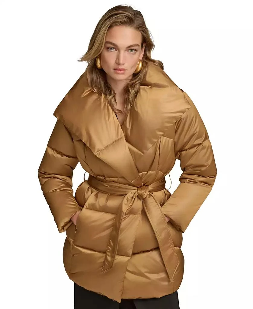Donna Karan Women's Belted Wing-Collar Coat, Created for Macy's 1