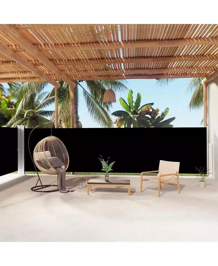 vidaXL Side Awning Black Polyester with PU coating, Steel, Aluminum 2