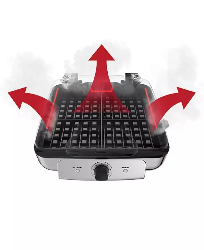 All-Clad Gourmet Mechanical Stainless Steel Belgian Waffle Maker with Removable Plates, 4 Slice 2