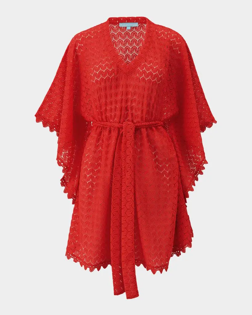 MELISSA ODABASH Petra Crochet Belted Mini Dress Coverup