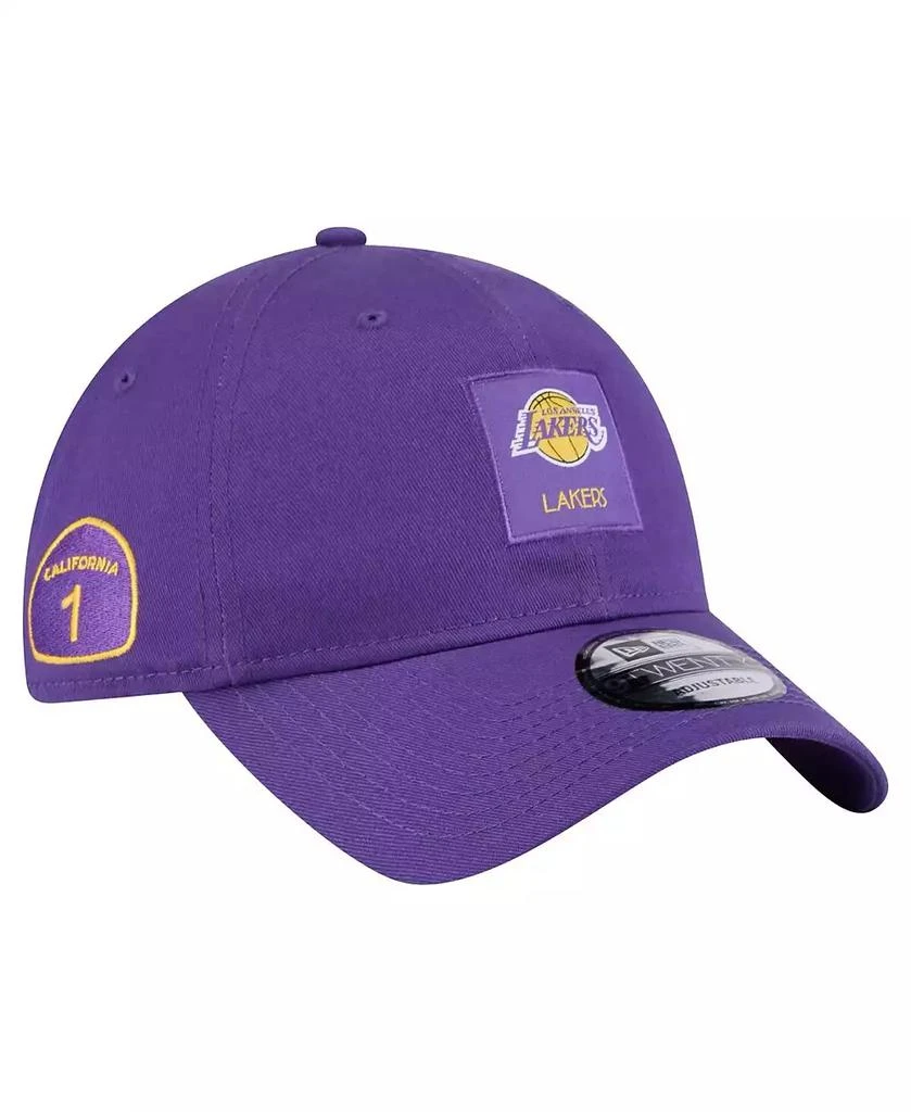 New Era Men's Los Angeles Lakers Purple Victory Grove Patch 9TWENTY Adjustable Hat 1