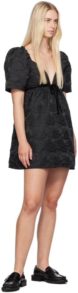 Ganni Black Floral Minidress 4
