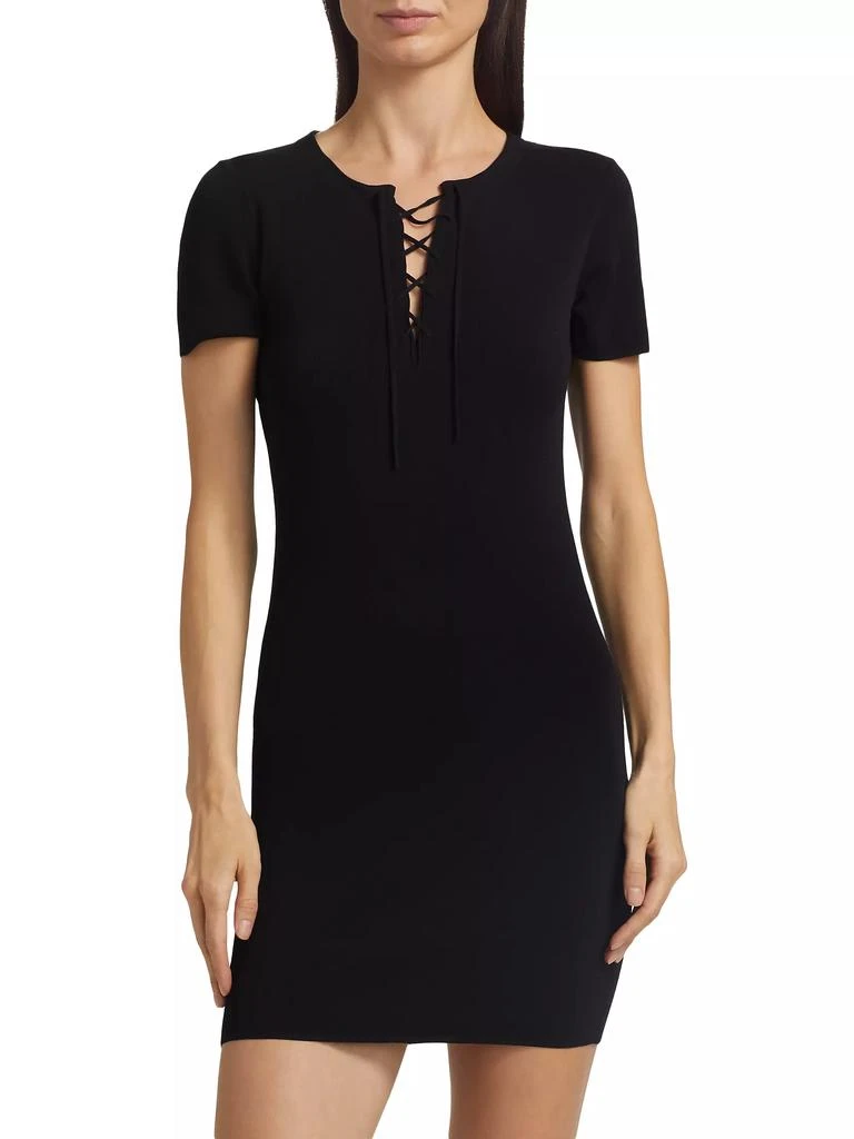 Nili Lotan Palma Lace-Up Mini Sweaterdress 3