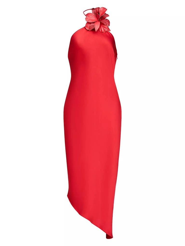 HALSTON Joellen Satin Slip Midi-Dress 1