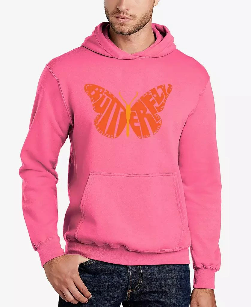 LA Pop Art Butterfly - Men's Word Art Hooded Sweatshirt 6