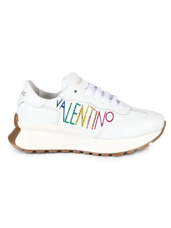 Mario Valentino Reginal Rainbow Logo Leather Running Sneakers 1