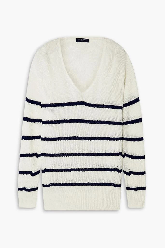 Rag & Bone Soleil striped ribbed cotton-blend sweater 1