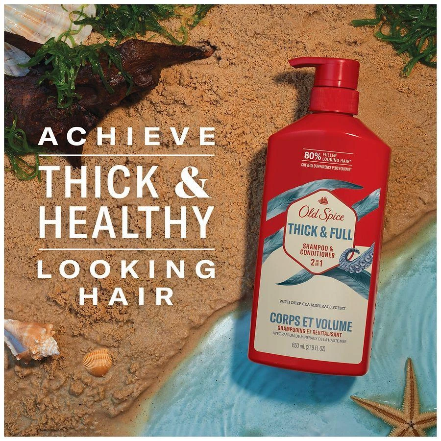 Old Spice Thick & Full 2 IN 1 Shampoo and Conditioner for Men Deep sea minerals 5