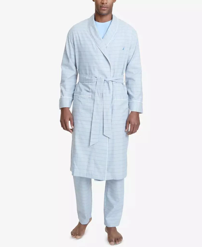 Nautica Men's Windowpane Plaid Cotton Robe 1