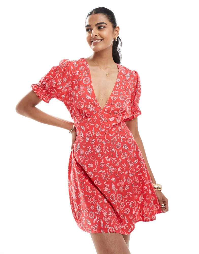 red holiday dress mini Red Christmas Tweed Scalloped Holiday Mini Dress SD7521E-01 Small main image 0
