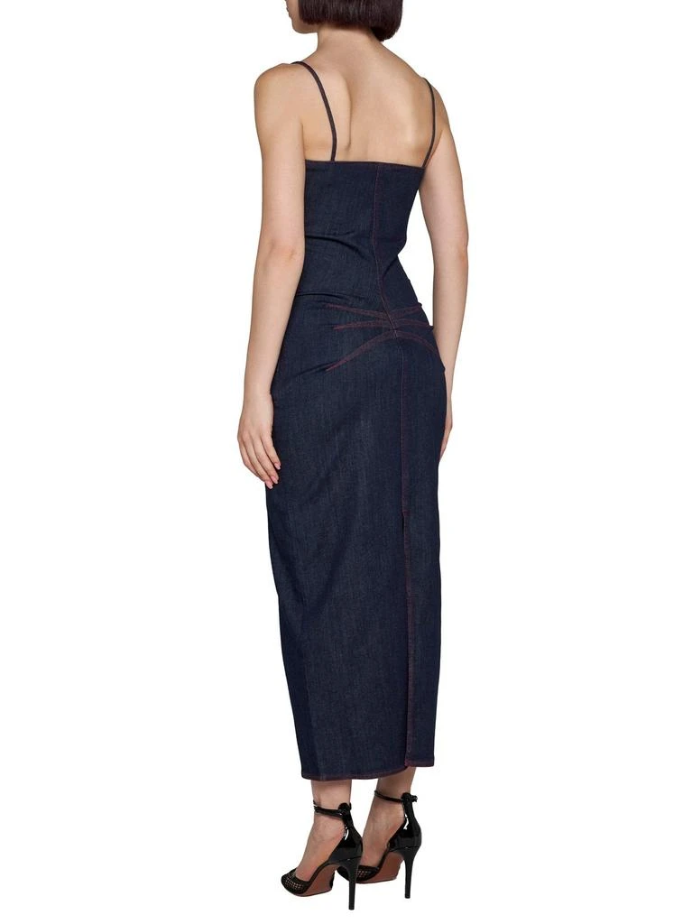 Alaïa Alaïa Spaghetti Straps Sleeveless Denim Dress 3