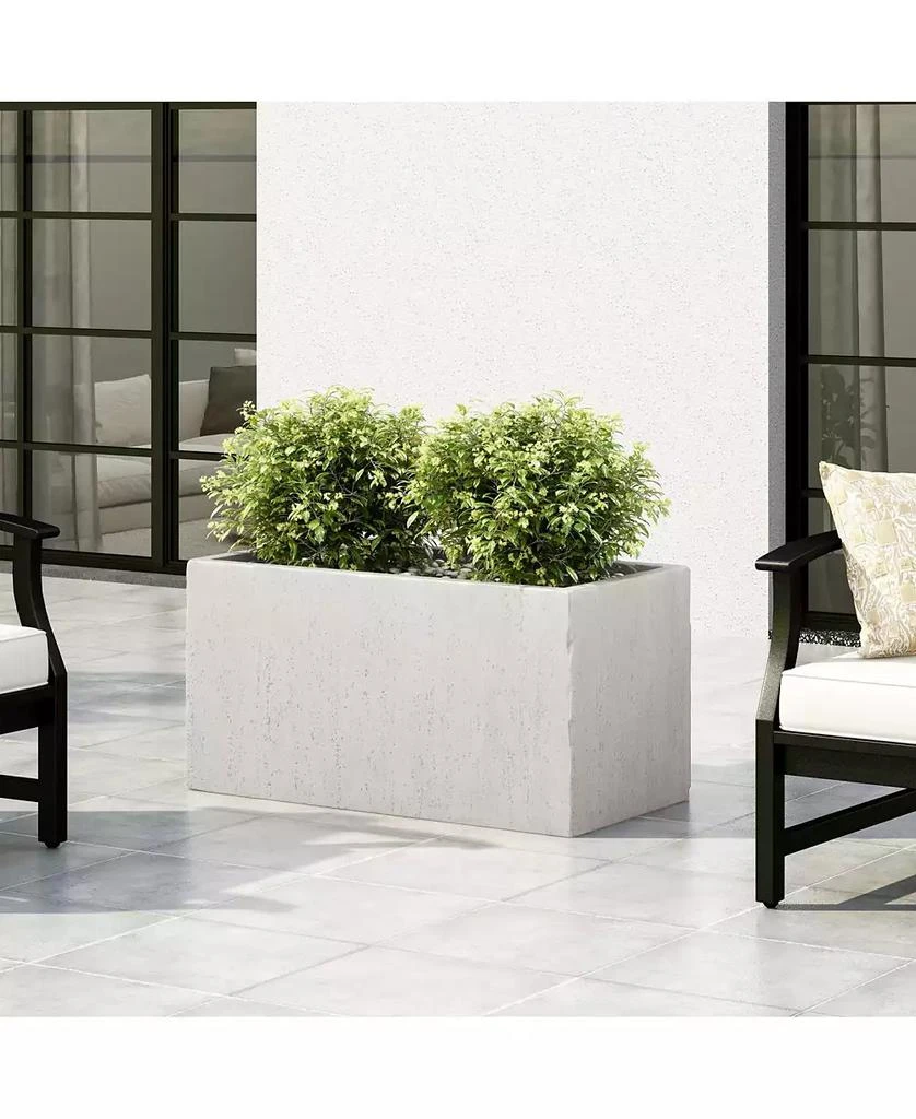 Streamdale Furniture Outdoor Style Stone-Like Rectangular Concrete Planter