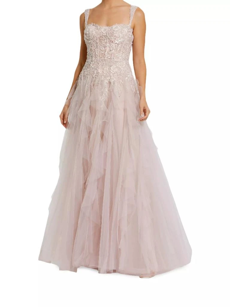 Mac Duggal Prom Tulle Bustier Fit & Flare Gown 1