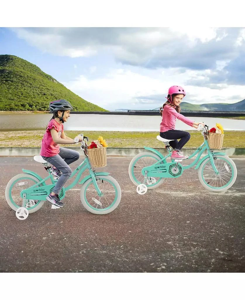 Costway 18" Kid's Bike with Training Wheels Adjustable Handlebar Seat Handbrake 3