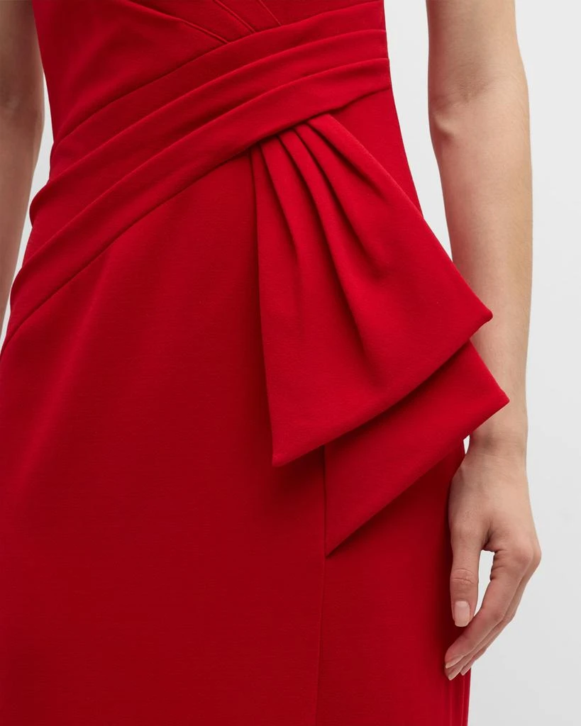 Teri Jon Pleated Off-Shoulder Stretch Crepe Gown 5