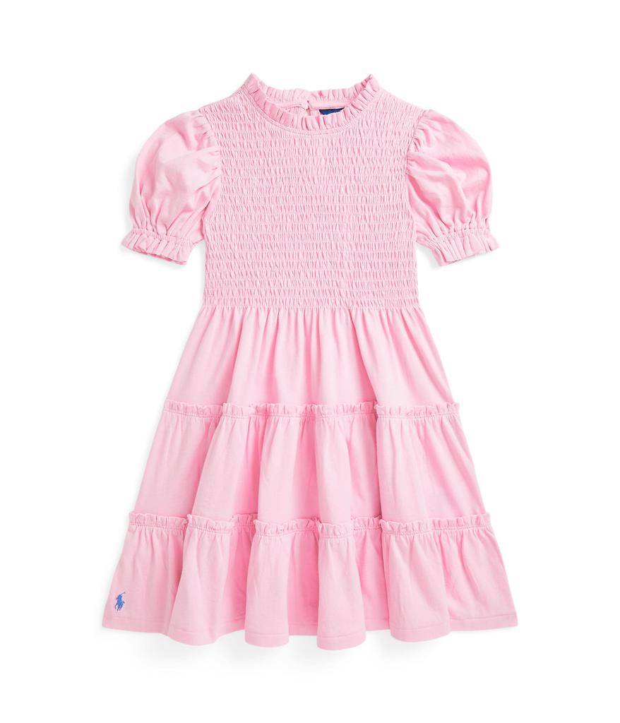 Ralph Lauren Smocked Cotton Jersey Dress (Toddler/Little Kid)