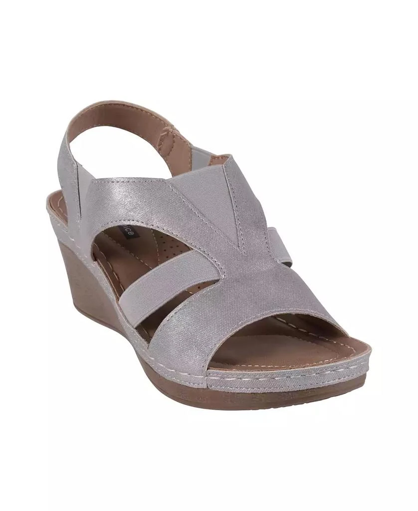 GC Shoes Women's Banks Cut Out Elastic Slingback Wedge Sandals 1