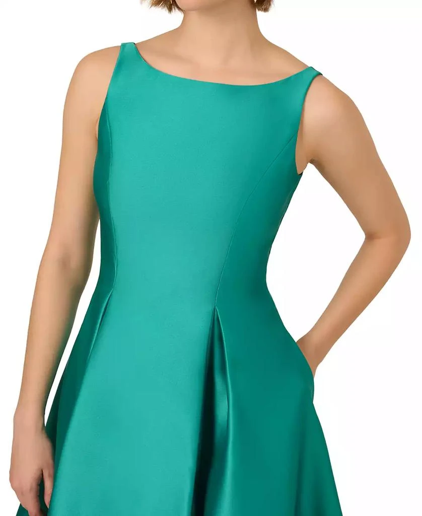 Adrianna Papell Women's Boat-Neck A-Line Midi Dress 8