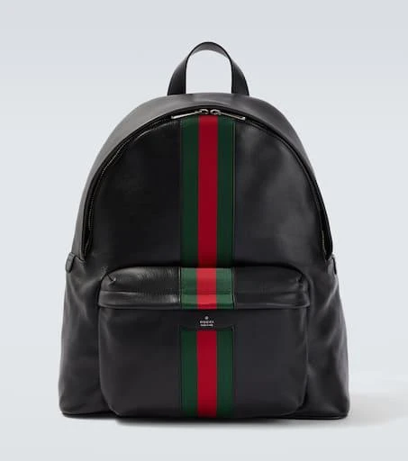 Gucci Web Stripe leather backpack