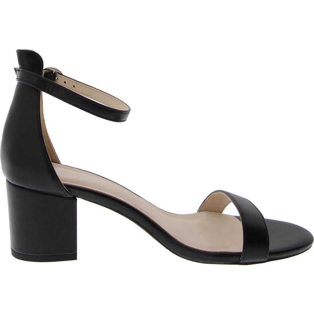 H Halston Practical Womens Vegan Leather Cushioned Footbed Ankle Strap
