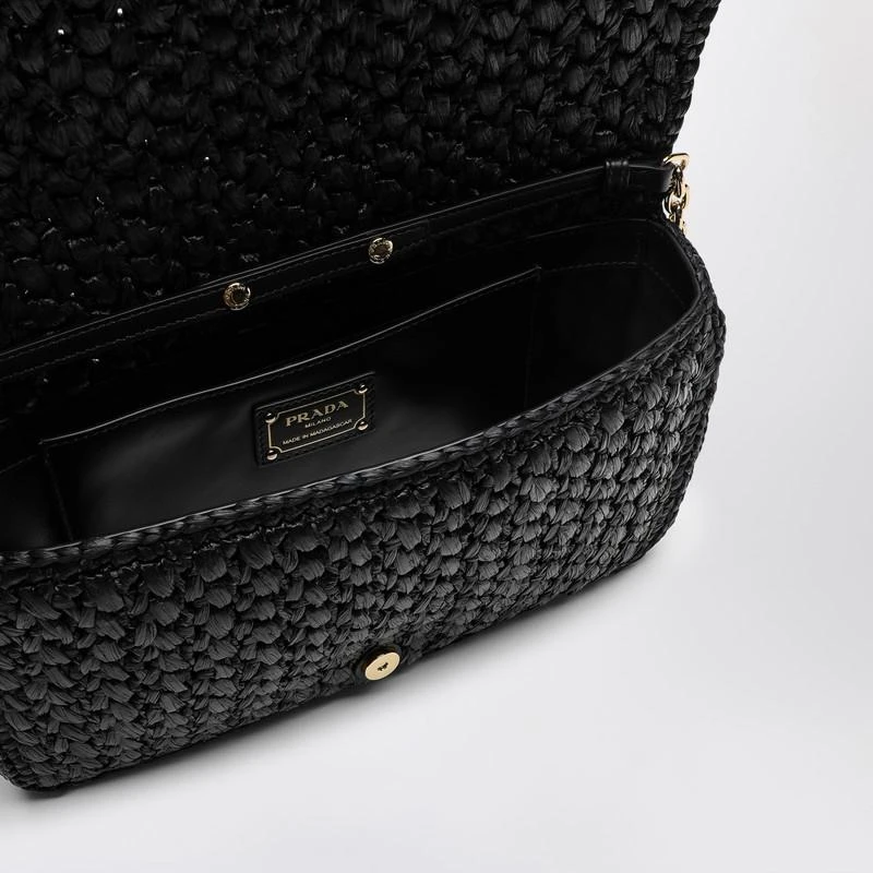 Prada Black crochet shoulder bag with logo 5