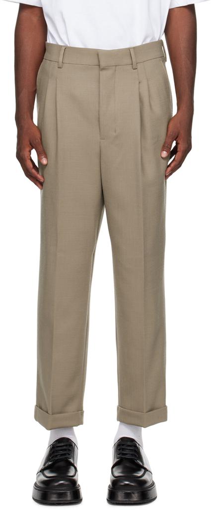 AMI Taupe Carrot-Fit Trousers