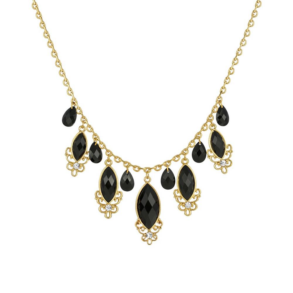 2028 Gold-Tone Teardrop Adjustable Necklace