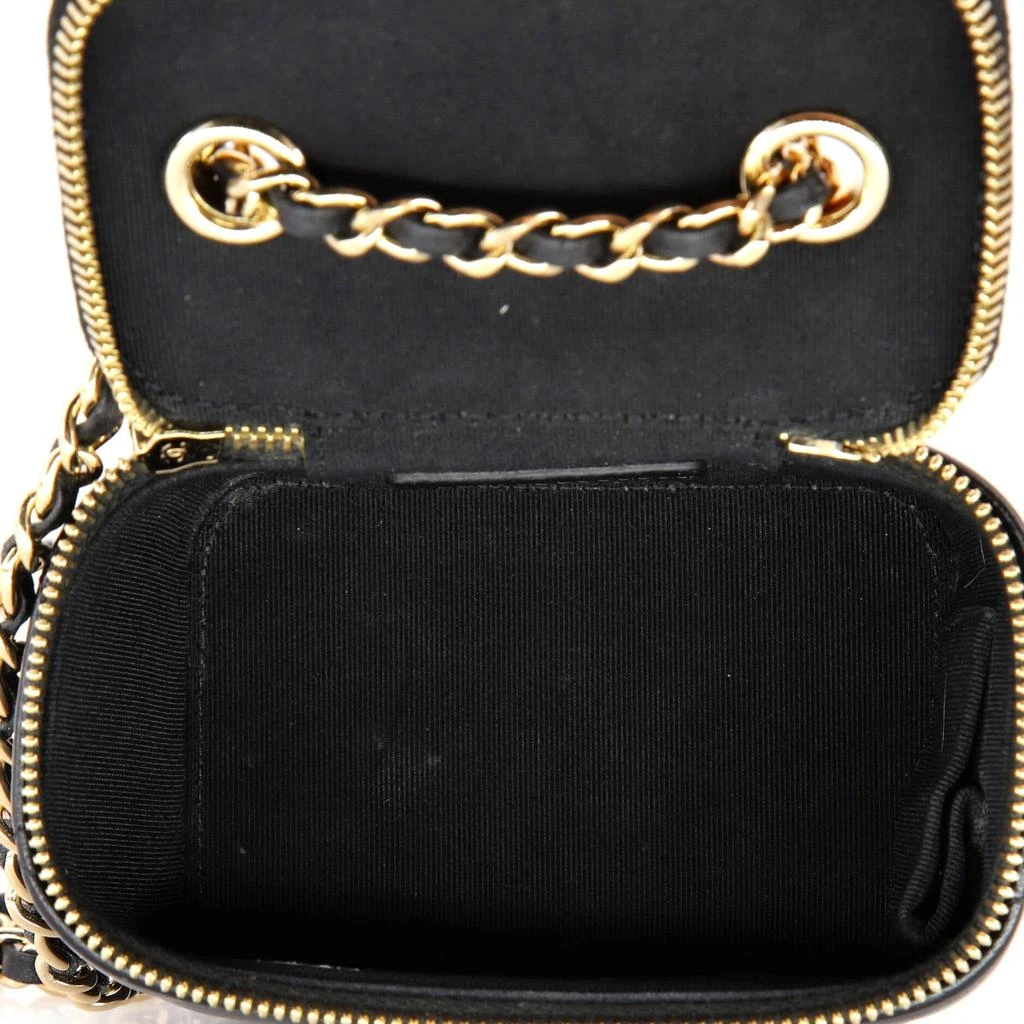 Chanel Camellia Bow Vanity Case with Chain Quilted Lambskin Mini 6