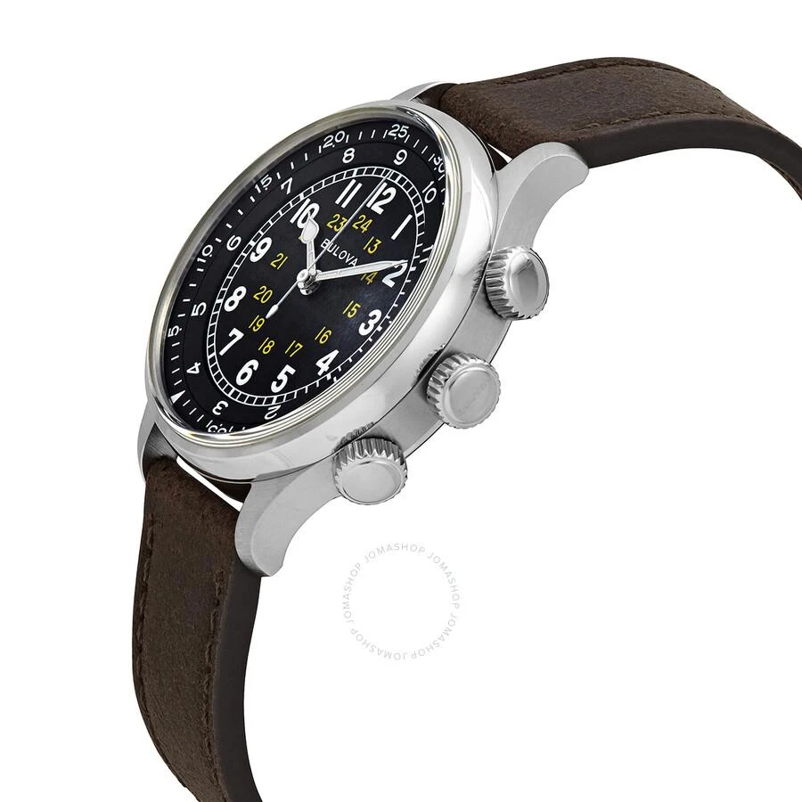 Bulova A-15 Pilot Automatic Black Dial Brown Leather Men's Watch 96A245 2