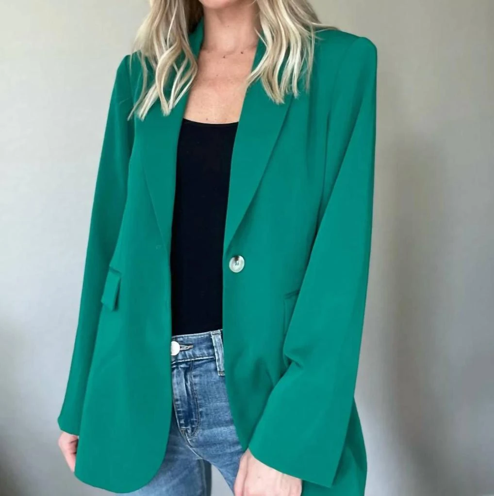 SIX/FIFTY Paris Boyfriend Blazer In Jade