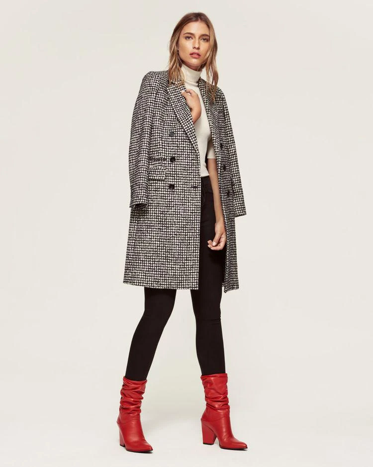 The Kooples Mark Graphic Houndstooth-Style Coat 3