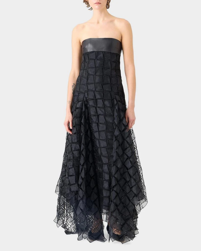 Akris Strapless Trapezoid Embroidered Organza Fringe Maxi Dress - Dresses &  Skirts - Free Shipping - BeyondStyle
