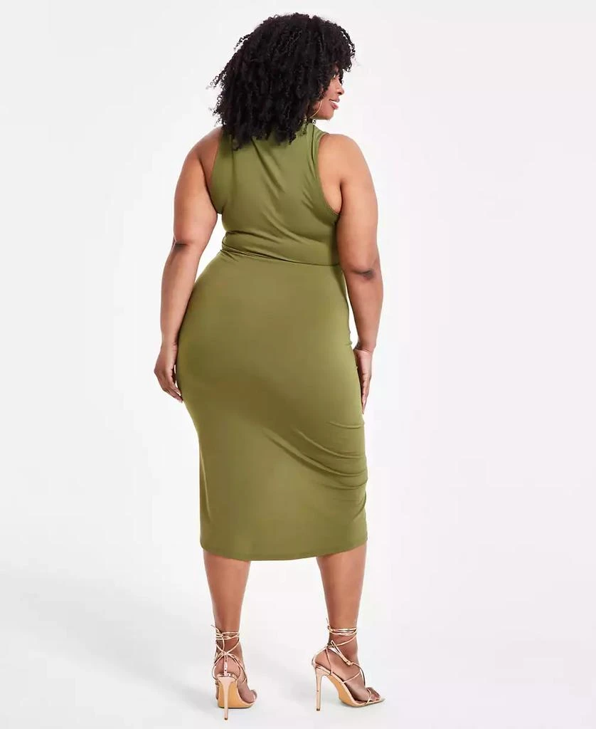Nina Parker Trendy Plus Size Ruched Draped Midi Dress, Created for Macy's 4
