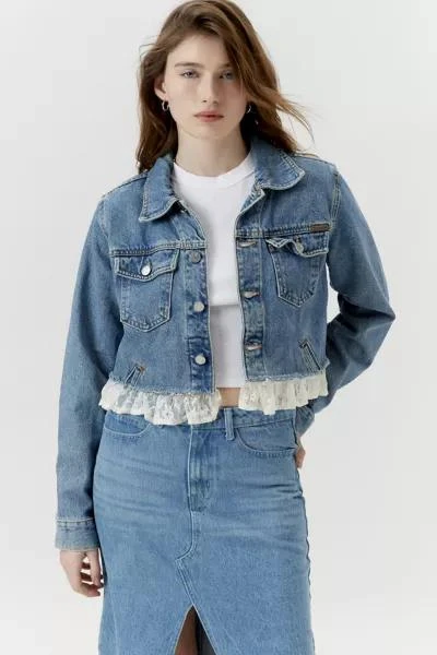 Urban Renewal Urban Renewal Remade Y2K Lace Ruffle Denim Jacket 1