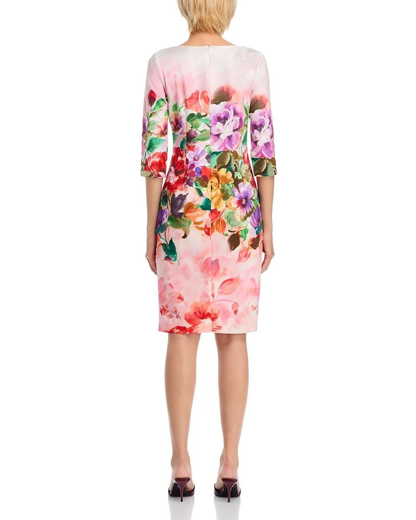 Teri Jon Scuba Floral Three Quarter Sleeve Dress 4