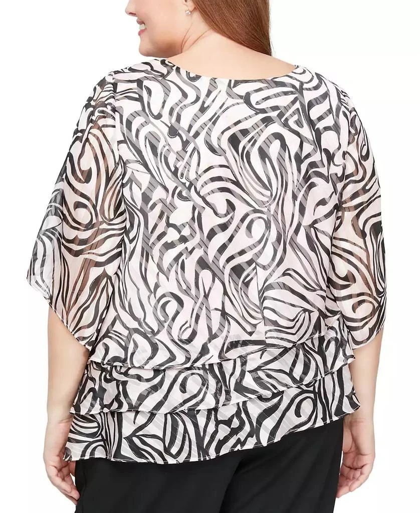 Alex Evenings Plus Size 3/4-Sleeve Printed Blouse 2