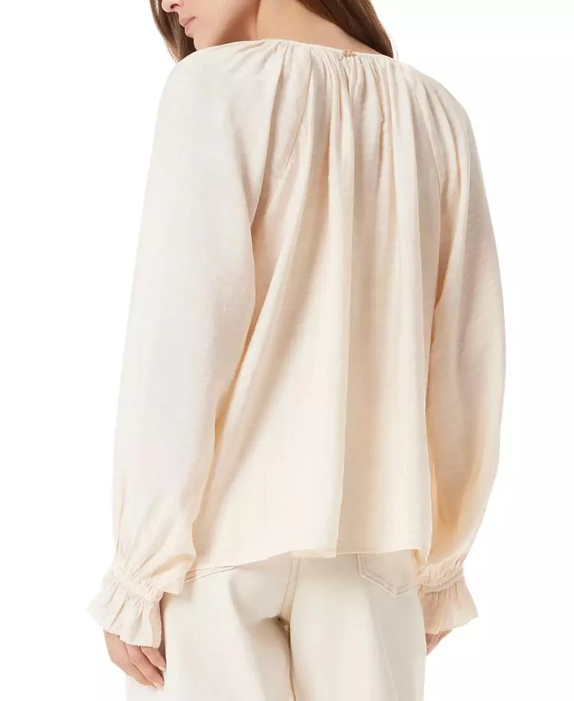 Sam Edelman Women's Kelsie Bead-Embellished Blouson-Sleeve Blouse 2