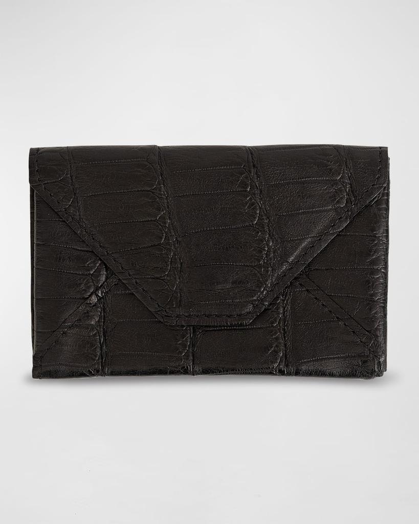 Abas Men's Matte Alligator Leather Envelope Card Case