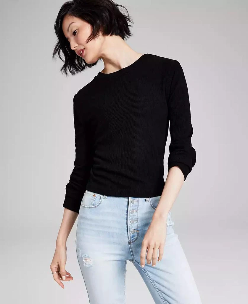 And Now This Women's Ribbed Crewneck Long-Sleeve T-Shirt 1